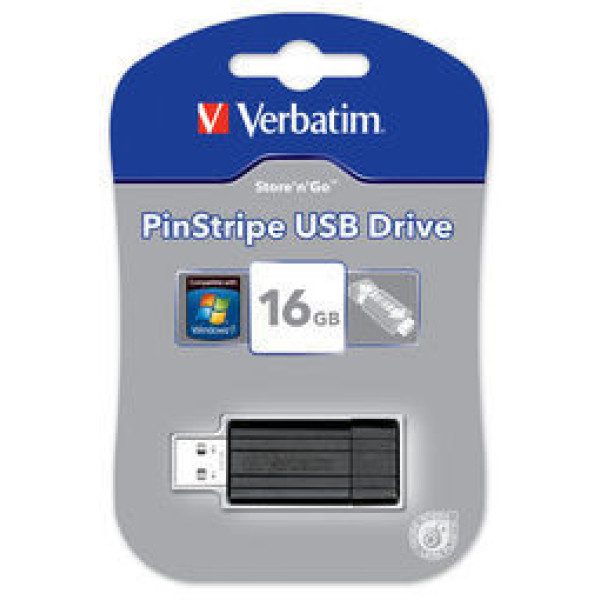 VERBATIM - 16Gb Black Pinstripe USB