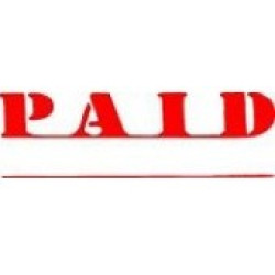 XSTAMPER Paid With Date/Signature Line Stamp - Red XSTAMPER Paid With Date/Signature Line Stamp - Red