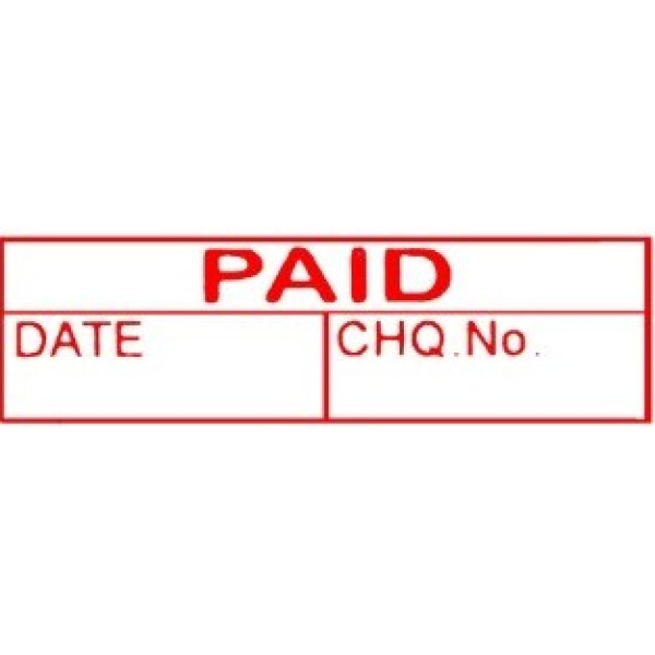 XSTAMPER Paid / Date / Chq No. Stamp - Red