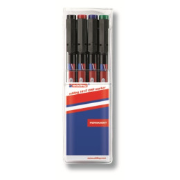 EDDING 141 Fine OHP Permanent Marker - Wallet Of 4