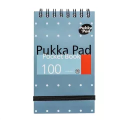 Pukka Pads Metallic A7 Top Spiral Pocket Notebook 100 Page in blue shown from the front