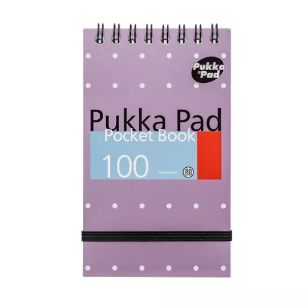 Pukka Pads Metallic A7 Top Spiral Pocket Notebook 100 Page in purple shown from the front