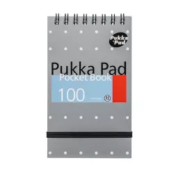Pukka Pads Metallic A7 Top Spiral Pocket Notebook 100 Page in silver shown from the front
