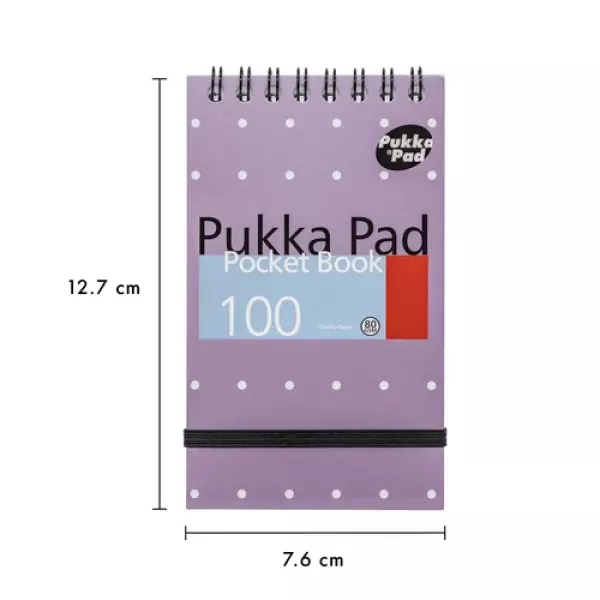 Pukka Pads Metallic A7 Top Spiral Pocket Notebook 100 Page in purple shown from the front
