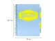 Pukka Pads Pastel A4 Polypropylene Cover Project Book 200 Page in blue shown with A4 size guide
