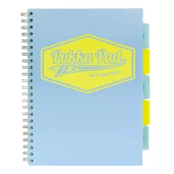 Pukka Pads Pastel A4 Polypropylene Cover Project Book 200 Page in blue shown from the front