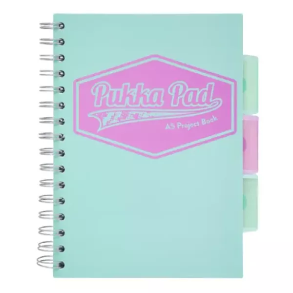 Pukka Pads Pastel A5 Polypropylene Cover Project Book 200 Page in teal green shown from the front