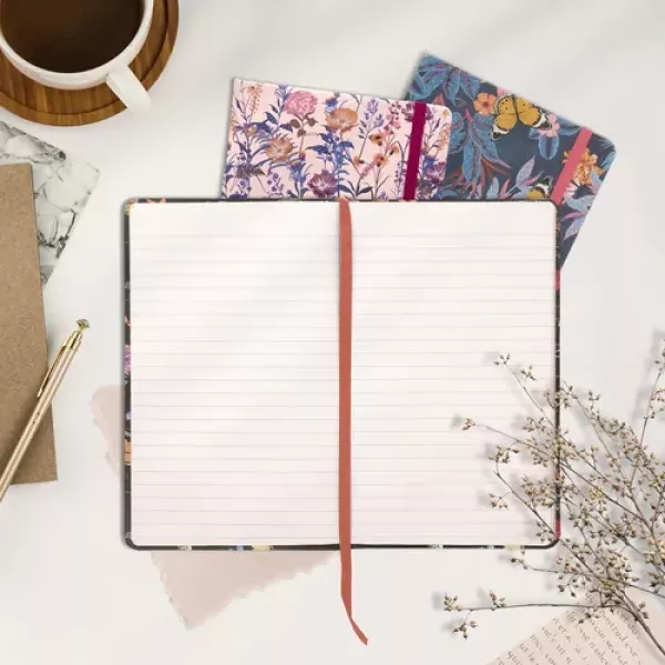 Pukka Bloom A5 Softcover Lined Notebook Blue Front View Pukka Bloom A5 Softcover Lined Notebook 192 Page Blue shown from the front