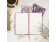 Pukka Bloom A5 Softcover Lined Notebook Cream Lifestyle Desk View Pukka Bloom A5 Softcover Lined Notebook Cream open on a desk with stationery and floral cover visible