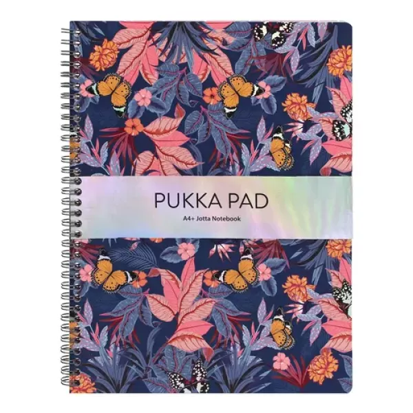 Pukka Bloom A4+ Side Spiral Jotta Blue Front View Pukka Bloom A4+ Side Spiral Jotta 160 Page Blue shown from the front