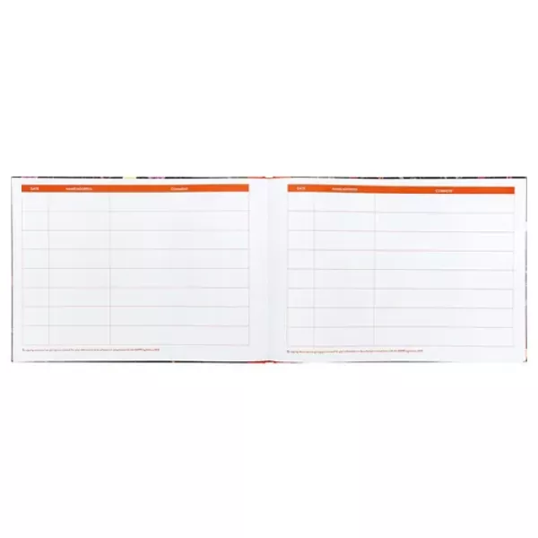 Pukka Bloom Visitor Book with black floral cover shown from the front