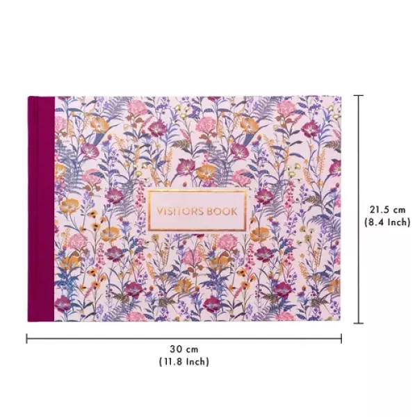 Pukka Bloom A4 Visitors Book Cream Size Guide Pukka Bloom A4 Visitors Book Cream showing 30 cm by 21.5 cm size guide